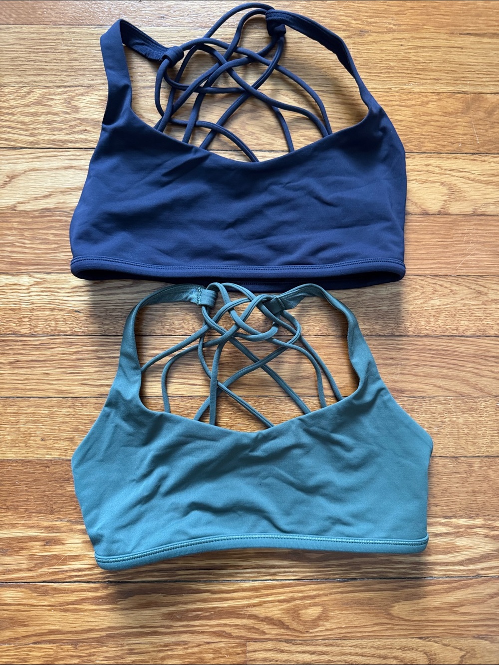 Lululemon Athletica Set of 2 Strappy Back Sports Bras - Navy & Green Set
